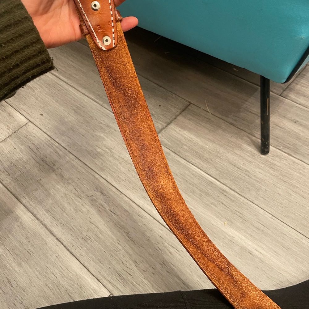 Brown Leather Western Belt - Picture 6 of 8